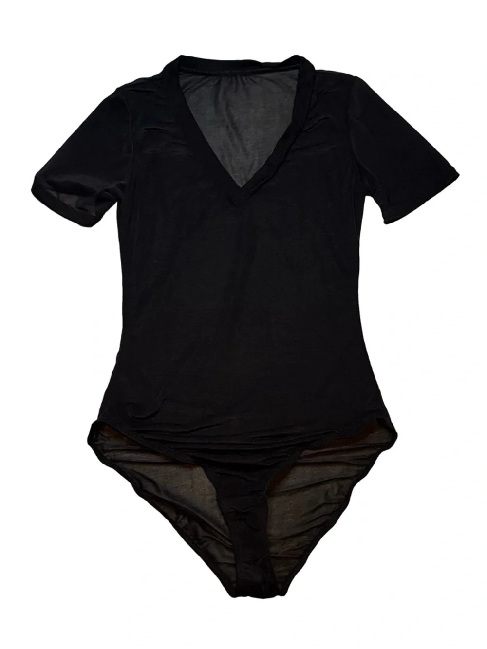 Urban Outfitters Sheer Mesh Black V-Neck Bodysuit NWOT Small - Picture 7 of 8